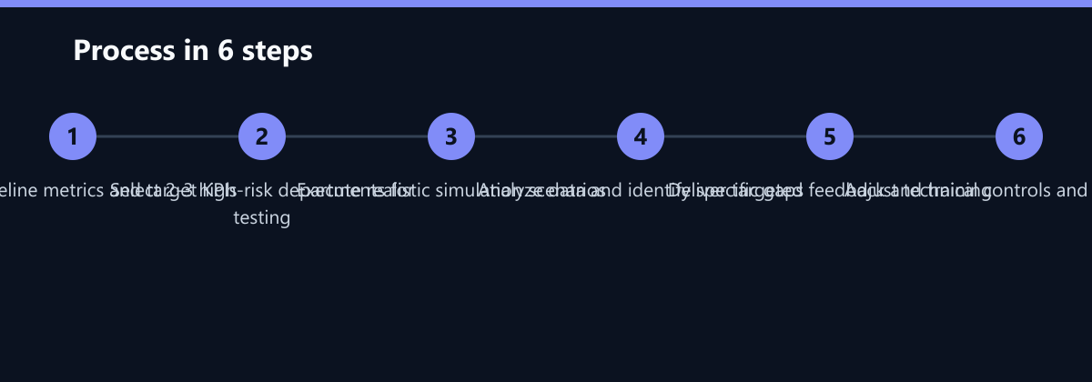 Ablauf in 6 Schritten: Define baseline metrics and target KPIs, Select 2-3 high-risk departments for testing, Execute realistic simulation scenarios …